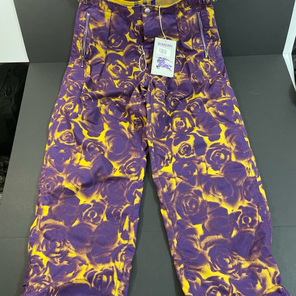 Burberry Floral Purple and Yellow Cargo Pants - Size 6 NWT